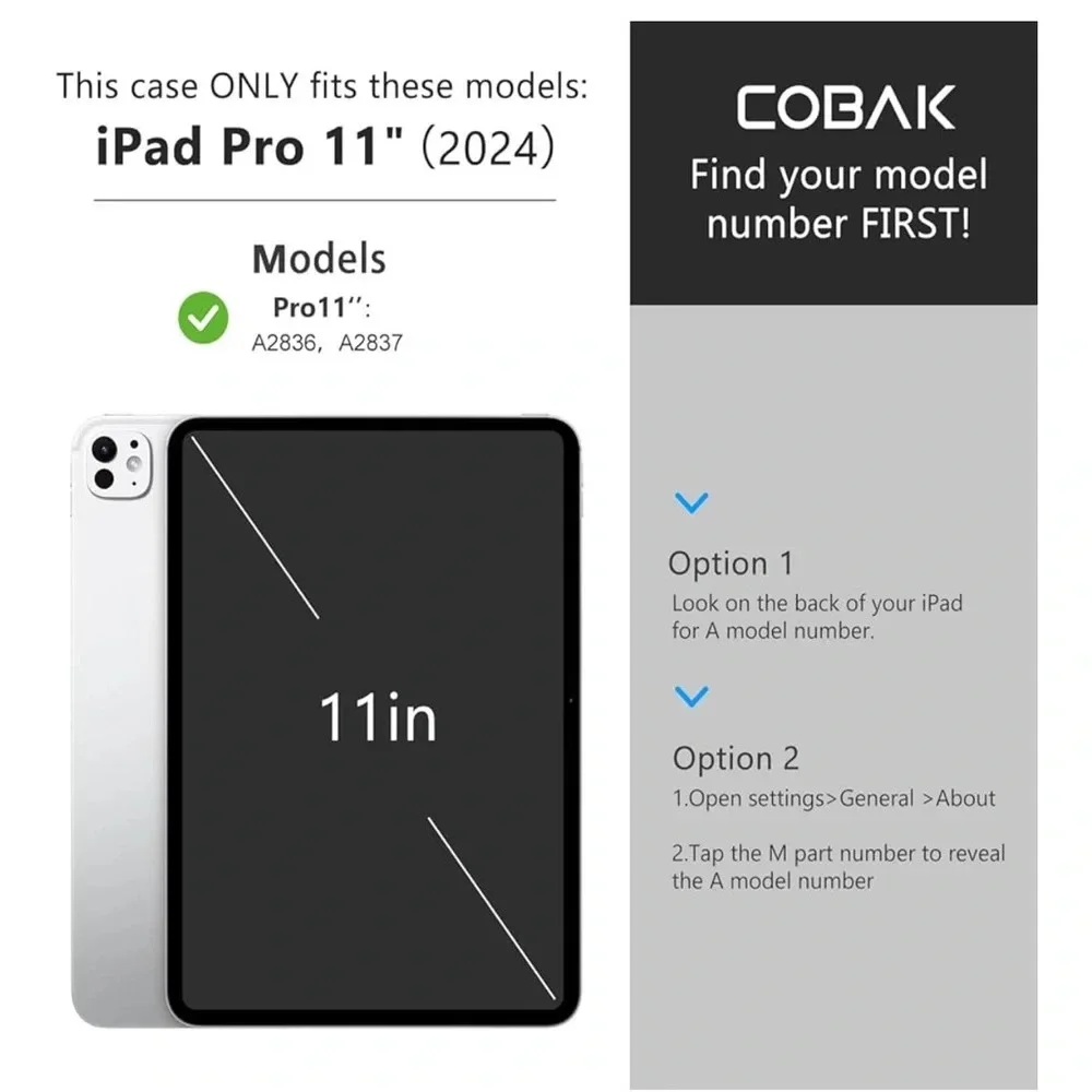 Black iPad Pro 11” slim case with cover